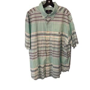 Vineyard Vines Classic Tucker Shirt Men's Sz XXL Green/ Blue Button Down NEW